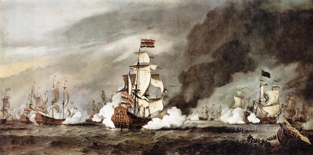 Texel marine Willem van de Velde the Younger boat seascape Oil Paintings